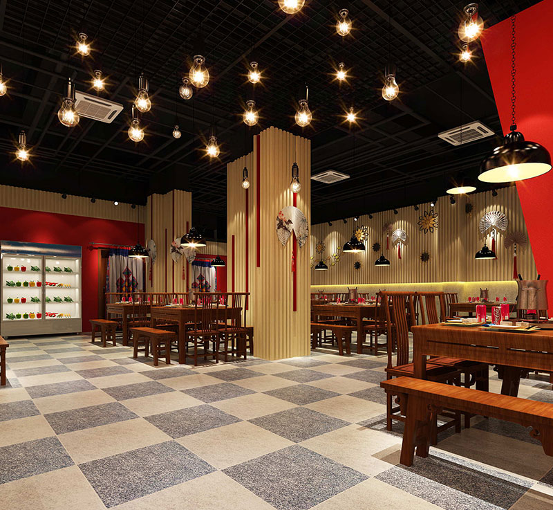 中式火鍋串串餐飲店裝修設(shè)計(jì)效果